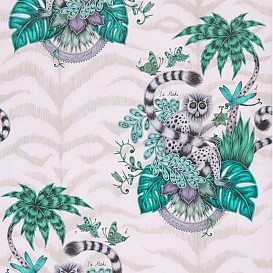 Обои Clarke&Clarke Animalia Wallpaper LEMUR-PINK-W0103-04