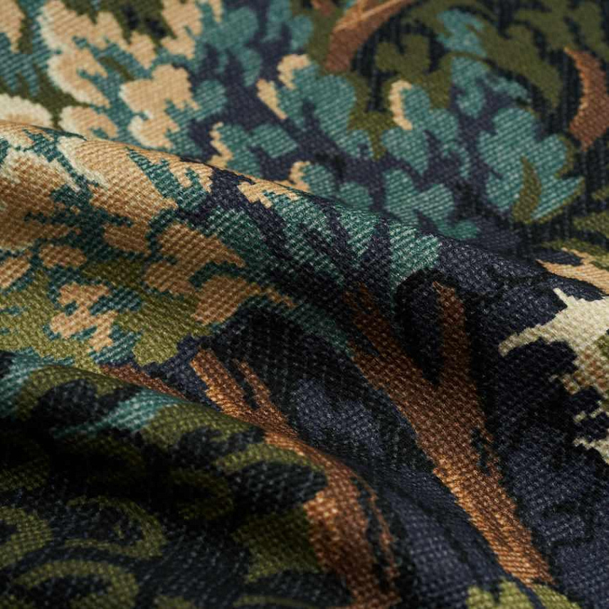 Ткань Fabricut Natural Nuances Juniper Basswood-Aqua Forest