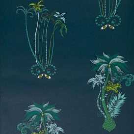 Обои Clarke&Clarke Animalia Wallpaper JUNGLE-PALMS-NAVY-W0101-03