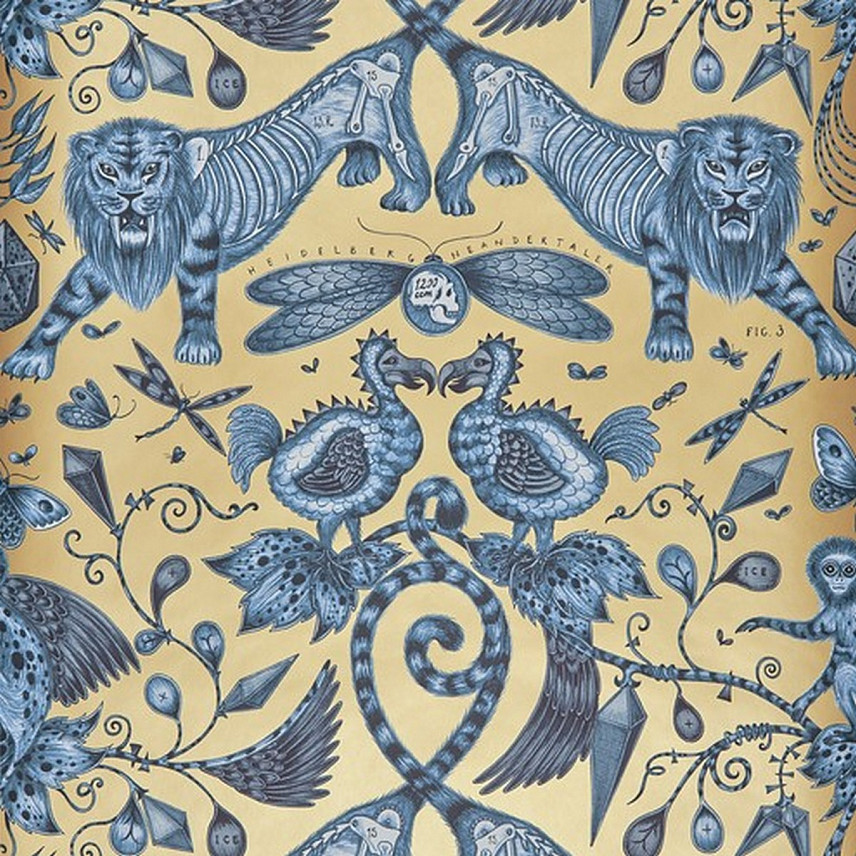 Обои Clarke&Clarke Animalia Wallpaper EXTINCT-BLUE-W0100-01